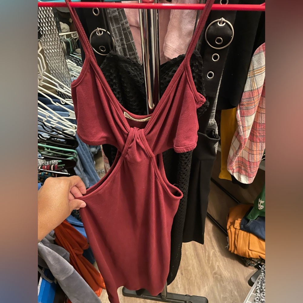 Burgundy Mini Dress.
